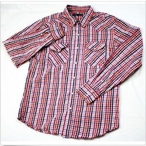 Fossil Vintage Fit Long Sleeve‎ Pearl Snap Shirt